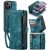 CaseMe iPhone 13 Zipper Wallet Case with Wrist Strap Blue