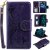 iPhone 12 Pro Max Embossed Girl Cat 9 Card Slots Wallet Stand Case Purple
