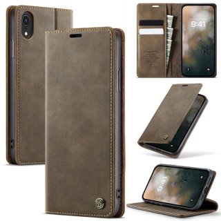 CaseMe iPhone XR Magnetic Wallet Case with RFID Blocking Coffee