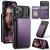 CaseMe iPhone 17 Pro RFID Blocking Card Holder Case with Kickstand Purple