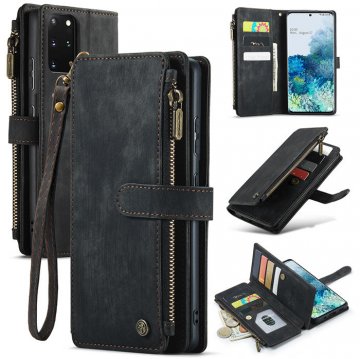 CaseMe Samsung Galaxy S20 Plus Wallet Kickstand Retro Case Black