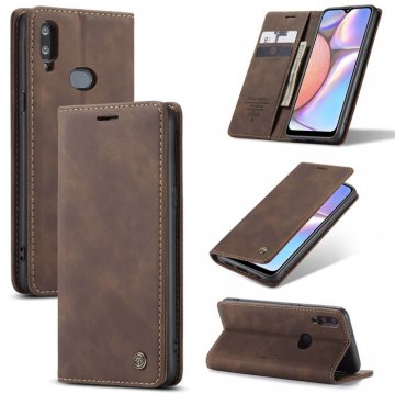 CaseMe Samsung Galaxy A10S Wallet Kickstand Magnetic Flip Leather Case Coffee