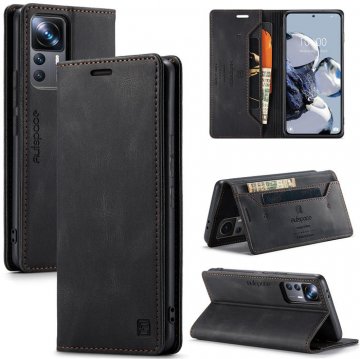 Autspace Xiaomi 12T/12T Pro RFID Blocking Wallet Case Black