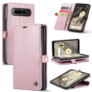 CaseMe Google Pixel Fold Wallet Magnetic Luxury Leather Case Pink