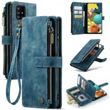 CaseMe Samsung Galaxy A51 Wallet kickstand Case Blue