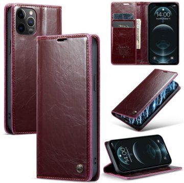 CaseMe iPhone 12/12 Pro Wallet Kickstand Magnetic Case Red