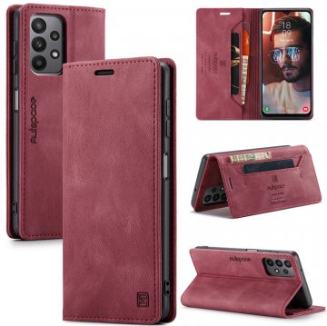 Autspace Samsung Galaxy A23 RFID Blocking Wallet Case Red