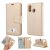 Samsung Galaxy A40 Cat Pattern Wallet Magnetic Stand Case Gold