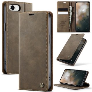 CaseMe iPhone 16E Magnetic Wallet Case with RFID Blocking Coffee