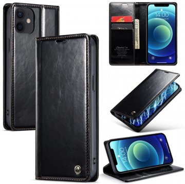 CaseMe iPhone 12 Mini Wallet Kickstand Magnetic Case Black