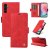 YIKATU Samsung Galaxy A24 4G Skin-touch Wallet Kickstand Case Red