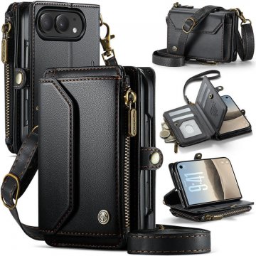 CaseMe iPhone Duo Crossbody Wallet Case with 6 Card Slots, RFID Blocking & Wireless Charging Black