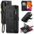 CaseMe iPhone 12/12 Pro Wallet Kickstand Retro Case Black