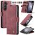 CaseMe Samsung Galaxy Z Fold 5 Retro Wallet Suede Leather Case Red
