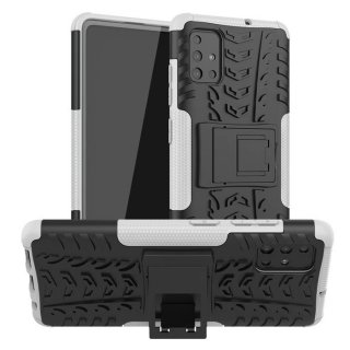 Samsung Galaxy A51 Hybrid Rugged PC + TPU Kickstand Case White