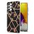 Samsung Galaxy A72 5G Flower Pattern Marble TPU Case Black