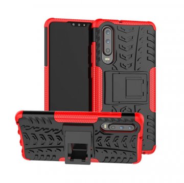 Huawei P30 Hybrid Rugged PC + TPU Kickstand Case Red