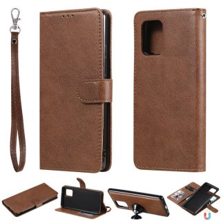 Samsung Galaxy A91/S10 Lite Wallet Detachable 2 in 1 Case Brown