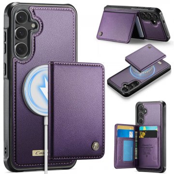 CaseMe Samsung Galaxy S25 FE Detachable Magnetic Wallet Case with RFID Blocking & Wireless Charging - Purple