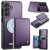 CaseMe Samsung Galaxy S25 FE Detachable Magnetic Wallet Case with RFID Blocking & Wireless Charging - Purple