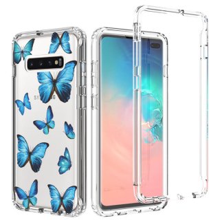 Samsung Galaxy S10 Plus Clear Bumper TPU Blue Butterfly Case