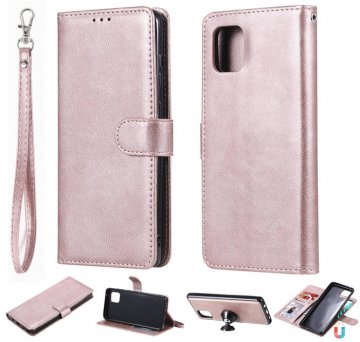 Samsung Galaxy A81/Note 10 Lite Wallet Detachable 2 in 1 Case Rose Gold