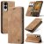 CaseMe Samsung Galaxy S25 Edge Wallet Magnetic Suede Leather Case Brown