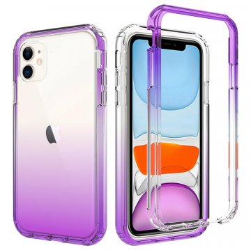 iPhone 11 Shockproof Clear Gradient Cover Purple