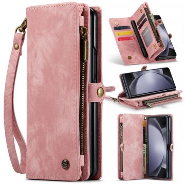 CaseMe Samsung Galaxy Z Fold5 5G Wallet Case with Wrist Strap Pink