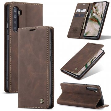 CaseMe OnePlus Nord Wallet Kickstand Magnetic Flip Case Coffee