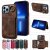 For iPhone 13 Pro Max Card Holder Ring Kickstand Case Coffee