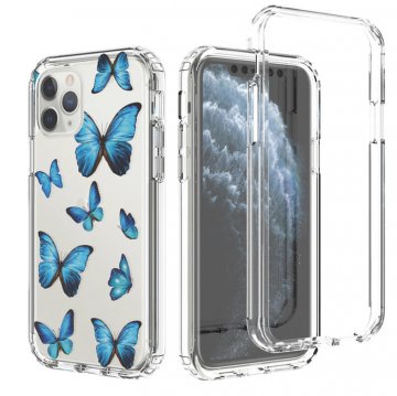 iPhone 11 Pro Clear Bumper TPU Blue Butterfly Case