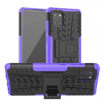 Samsung Galaxy A81/Note 10 Lite Hybrid Rugged PC + TPU Kickstand Case Purple