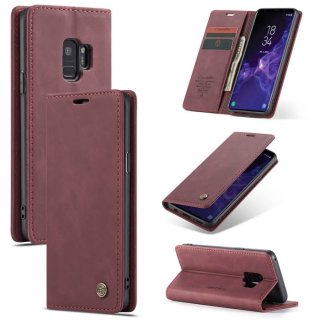 CaseMe Samsung Galaxy S9 Wallet Magnetic Stand Case Red