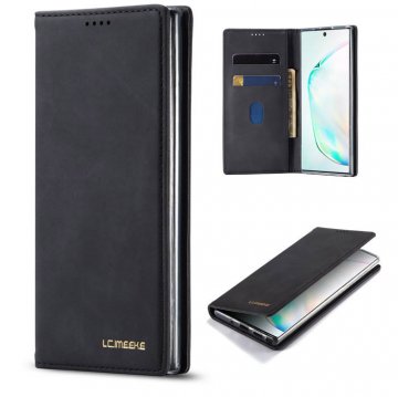 LC.IMEEKE Samsung Galaxy Note 10 Plus Wallet Magnetic Stand Case Black