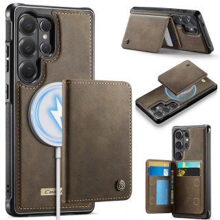 CaseMe Samsung Galaxy S26 Ultra Detachable Magnetic Wallet Case with RFID Blocking & Wireless Charging - Coffee