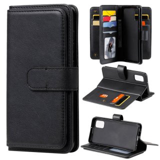 Samsung Galaxy A41 Multi-function 10 Card Slots Wallet Case Black