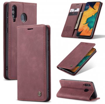 CaseMe Samsung Galaxy A40S Wallet Kickstand Magnetic Case Red