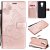 Motorola Moto G9 Play Embossed Butterfly Wallet Magnetic Stand Case Rose Gold