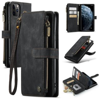 CaseMe iPhone 11 Pro Max Wallet Kickstand Retro Case Black