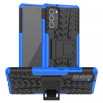 Samsung Galaxy Note 20 Hybrid Rugged PC + TPU Kickstand Case Blue