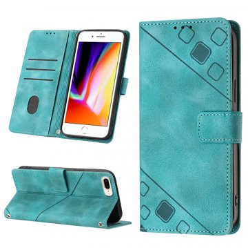 Skin-friendly iPhone 8 Plus/7 Plus Wallet Stand Case with Wrist Strap Green