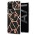 Samsung Galaxy A71 5G Flower Pattern Marble Electroplating TPU Case Black