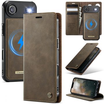 CaseMe iPhone Air 2-in-1 Magnetic Wallet Case – Wireless Charging & RFID Blocking Coffee