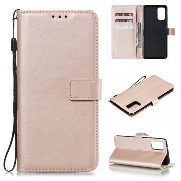 Samsung Galaxy S20 Plus Wallet Kickstand Magnetic PU Leather Case Rose Gold