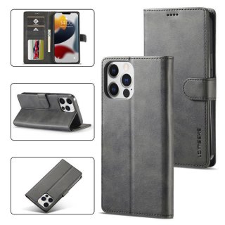 LC.IMEEKE iPhone 13 Pro Wallet Magnetic Stand Case Black