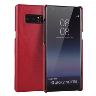 Samsung Galaxy Note 8 Genuine Leather Matte Back Cover Case Red