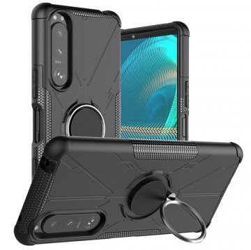 Sony Xperia 5 III Hybrid Rugged Ring Kickstand Case Black