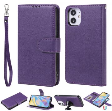 iPhone 12 Mini Wallet Magnetic Detachable 2 in 1 Case Purple