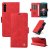 YIKATU Sony Xperia 10 III Skin-touch Wallet Kickstand Case Red